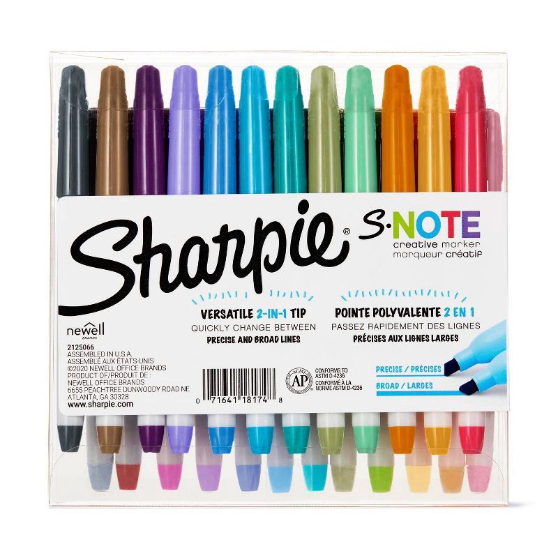 Sharpie S-note 24pk Creative Marker Highlighters Chisel Tip Multicolored :  Target