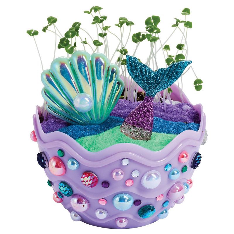 slide 4 of 6, Creativity For Kids Mini Garden Mermaid Craft Kit: Terrarium Art Set with Seeds & Stickers for Kids 6+, 1 ct