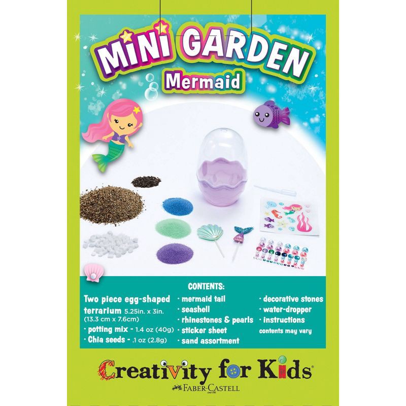 slide 6 of 6, Creativity For Kids Mini Garden Mermaid Craft Kit: Terrarium Art Set with Seeds & Stickers for Kids 6+, 1 ct