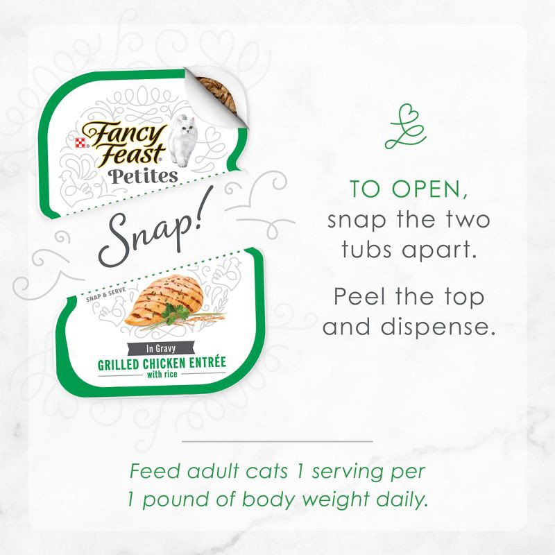 slide 10 of 11, Fancy Feast Petites Grilled Chicken with Wild Rice in Gravy Wet Cat Food - 2.8oz, 2.8 oz