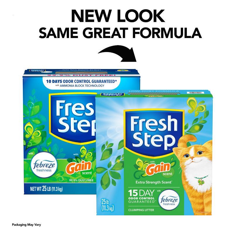 slide 3 of 15, Fresh Step Febreze and Gain Cat Litter - 25lb, 25 lb