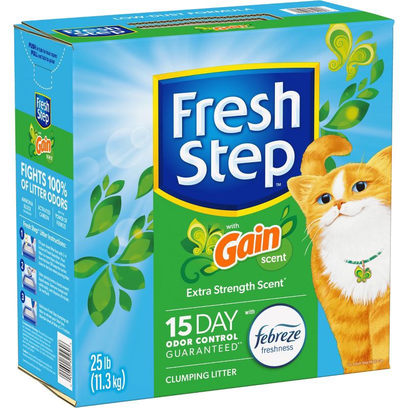 slide 14 of 15, Fresh Step Febreze and Gain Cat Litter - 25lb, 25 lb