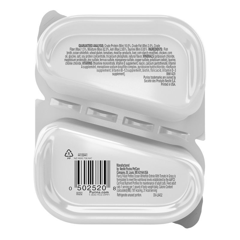 slide 2 of 11, Fancy Feast Petites Ocean White Fish with Tomato Gravy Wet Cat Food - 2.8oz, 2.8 oz