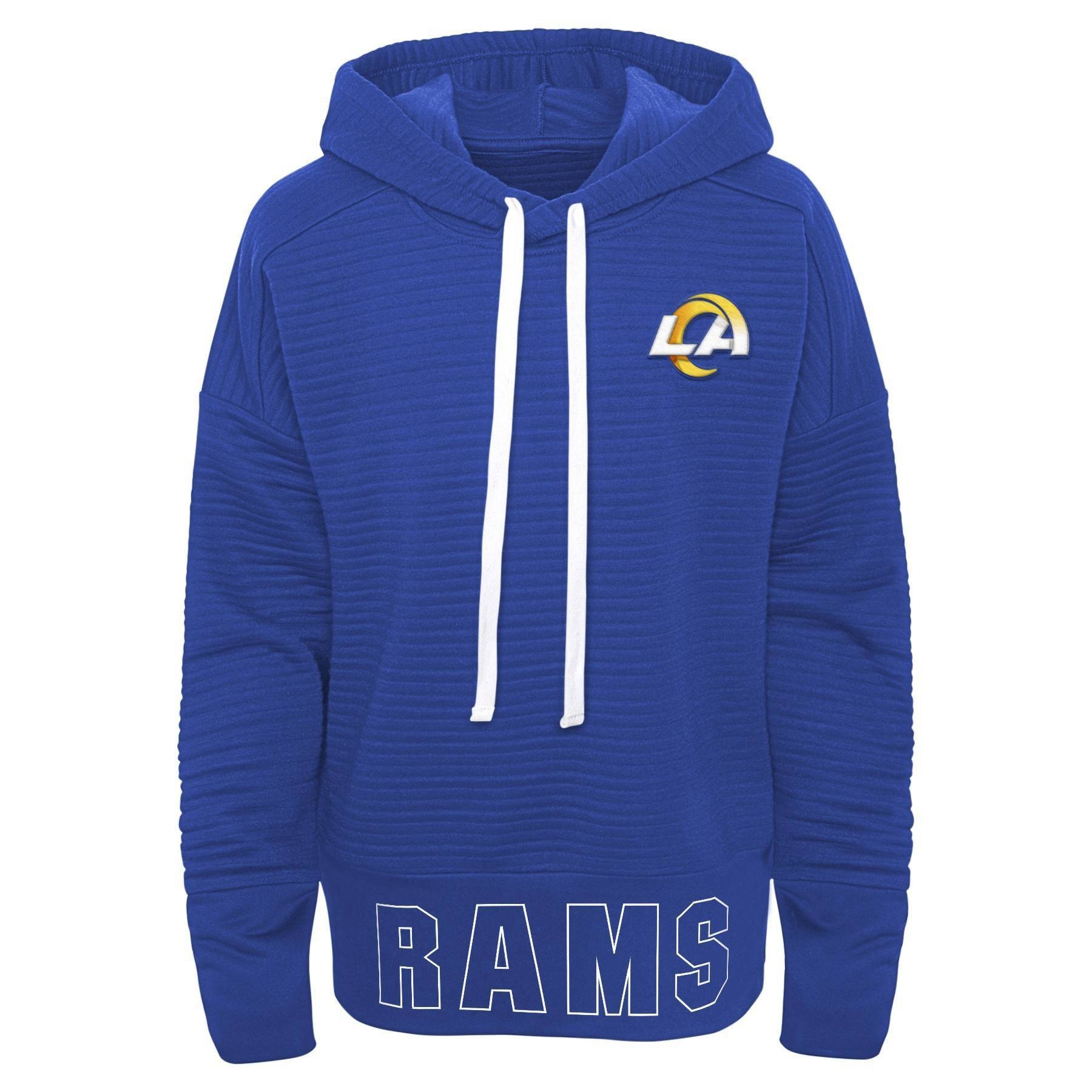 slide 1 of 1, NFL Los Angeles Rams Women's Corded Poly Hoodie - XL, 1 ct