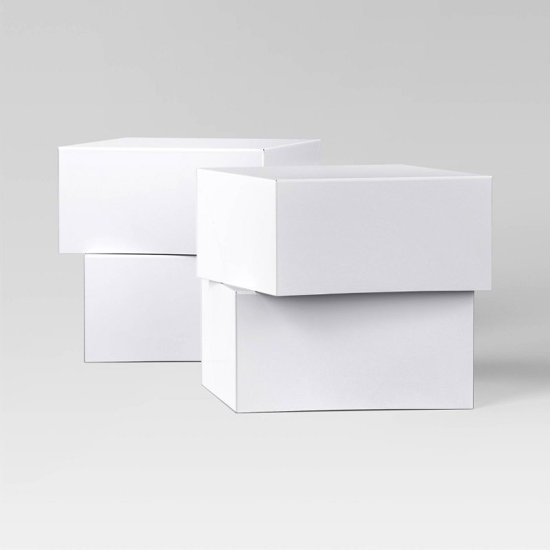 slide 1 of 3, 4ct China Christmas Gift Boxes White - Wondershop™, 4 ct