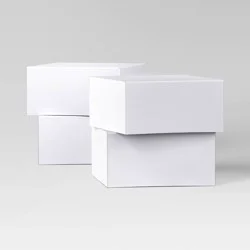 4ct China Christmas Gift Boxes White - Wondershop™