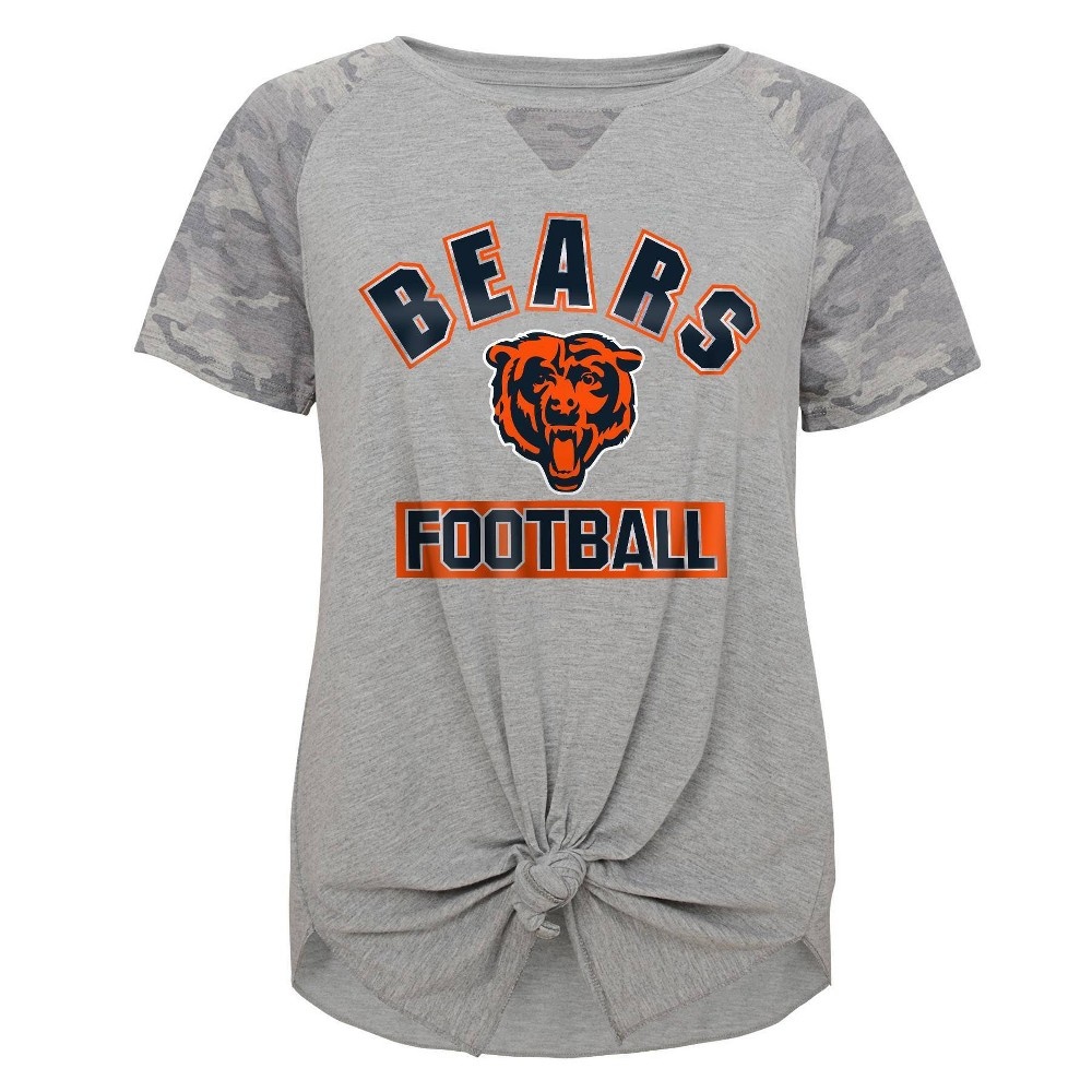 slide 2 of 3, NFL Chicago Bears Women's Short Sleeve Front Knot T-Shirt - XL, 1 ct