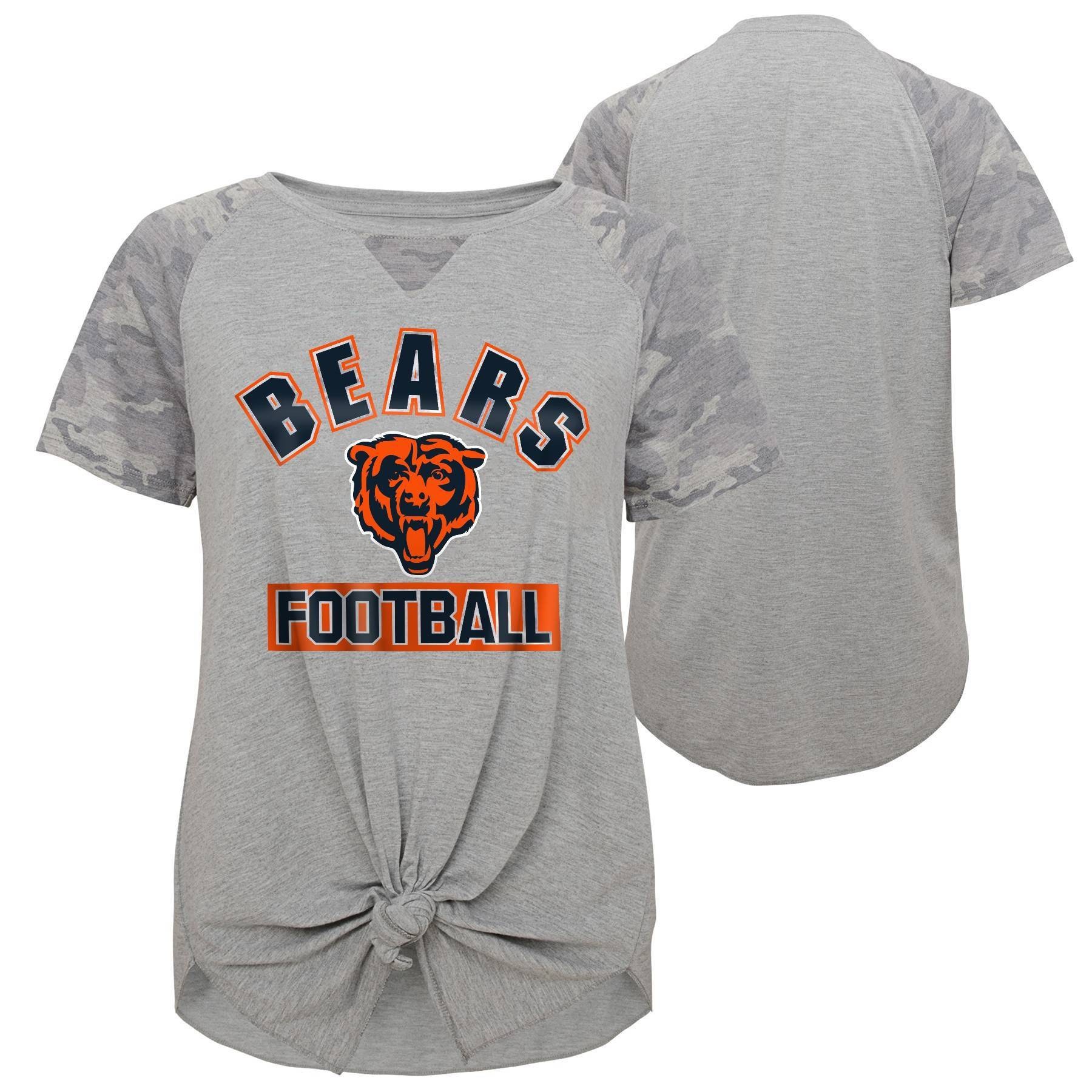 slide 1 of 3, NFL Chicago Bears Women's Short Sleeve Front Knot T-Shirt - XL, 1 ct