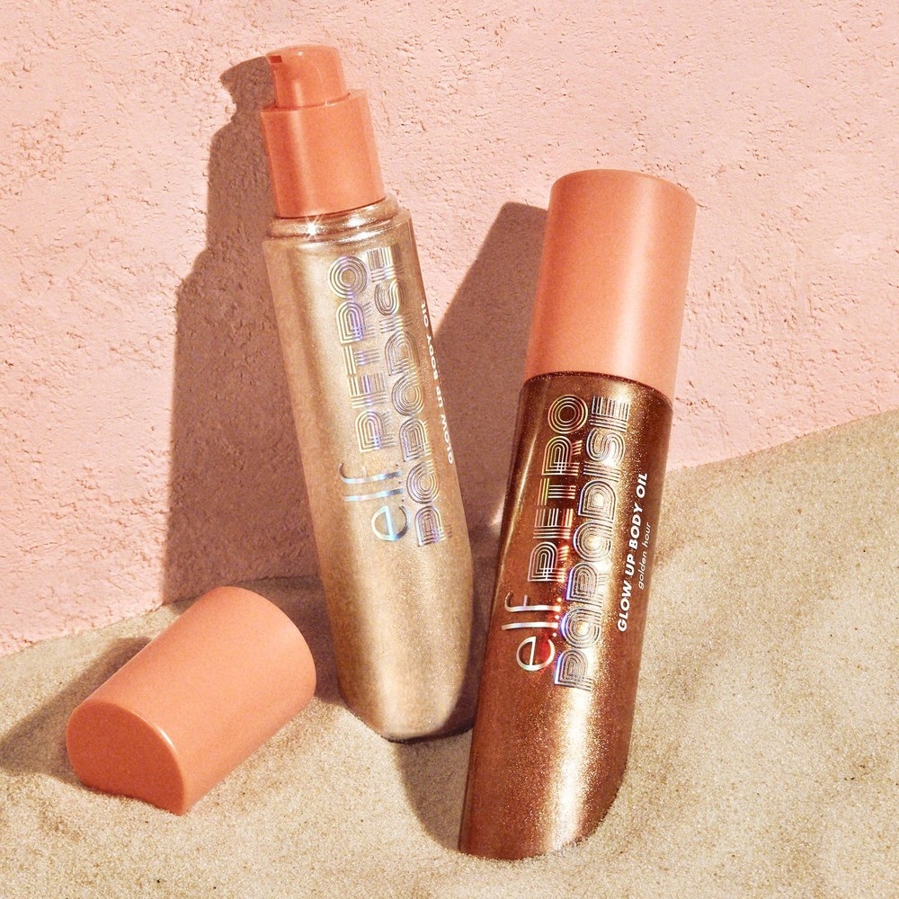 slide 4 of 4, e.l.f. Retro Paradise Glow Up Body Oil - Sunkissed, 2.71 fl oz