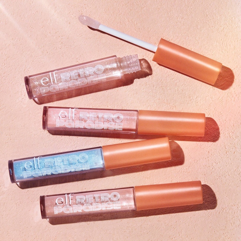 slide 4 of 4, e.l.f. Retro Paradise Dream On Lip Gloss - Electric Lemonade, 0.08 fl oz