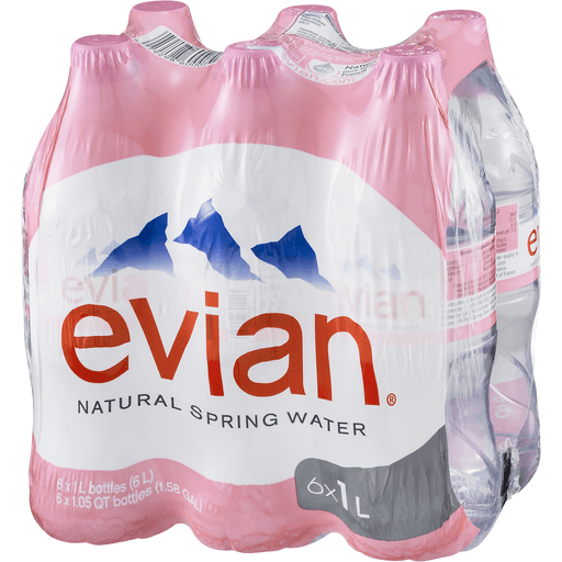 slide 3 of 9, Evian Water, 6 ct; 33.8 fl oz