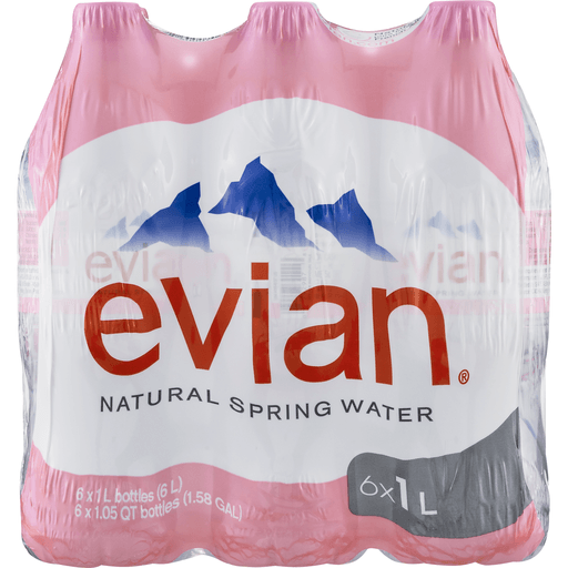 slide 4 of 9, Evian Water, 6 ct; 33.8 fl oz