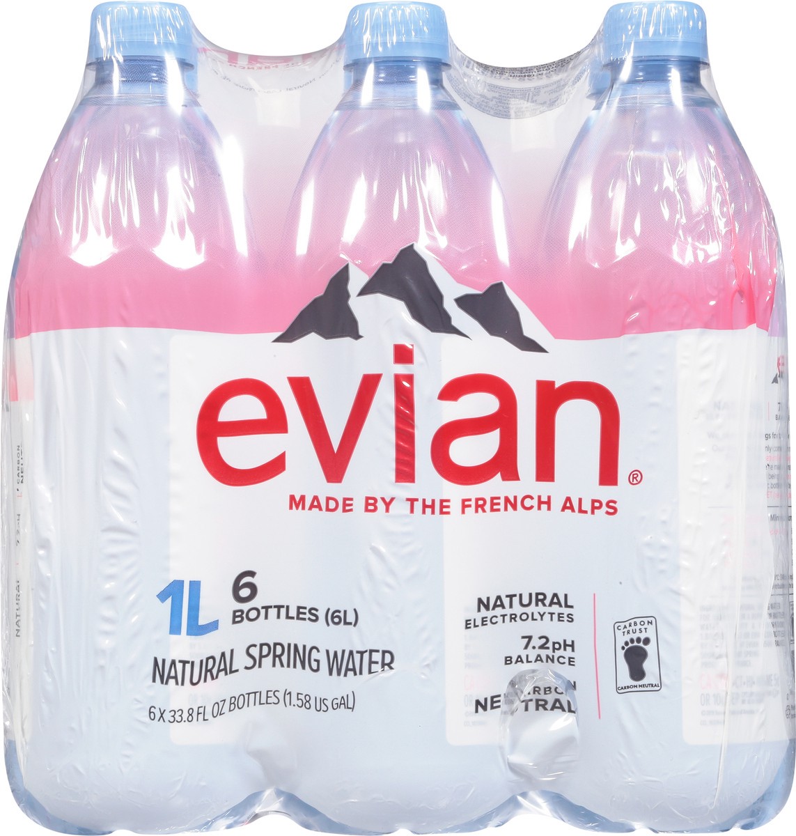 slide 5 of 9, Evian Natural Spring Water, 1 L bottles, 6 pack, 6 ct; 1 liter