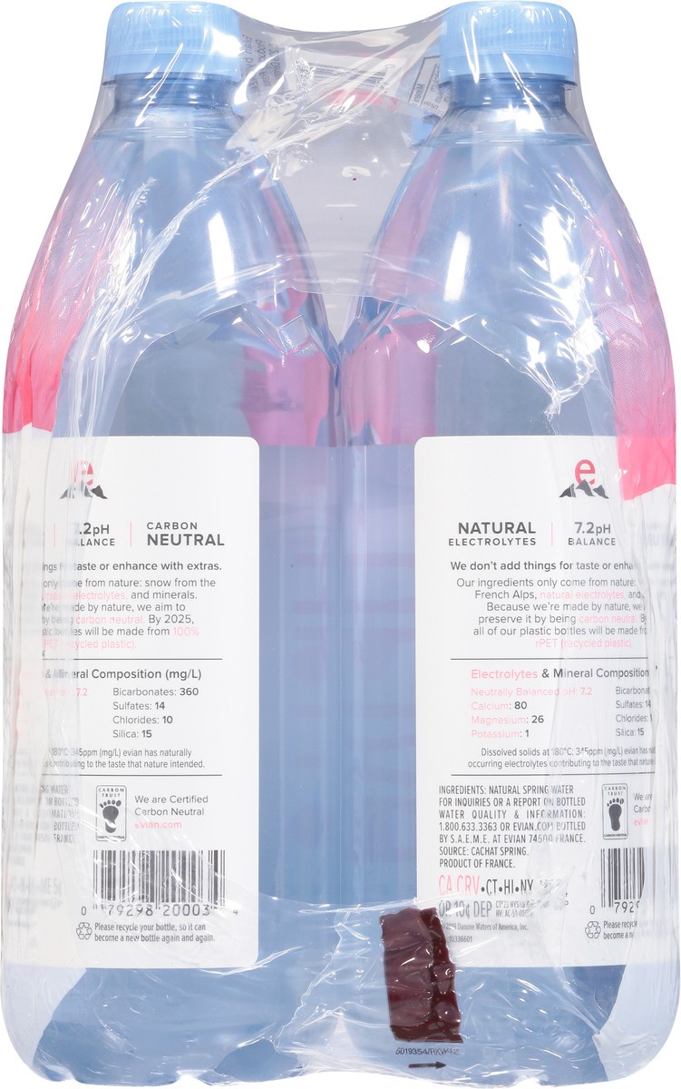 slide 7 of 9, Evian Natural Spring Water / Bottles, 6 ct; 1 liter