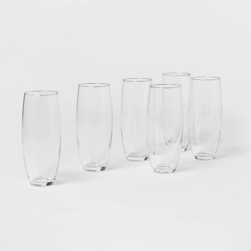 slide 1 of 4, 9oz 6pk Glass Stemless Champagne Flutes - Threshold™, 6 ct; 9 oz