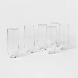 9oz 6pk Glass Stemless Champagne Flutes - Threshold™