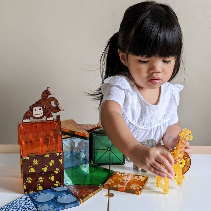 slide 2 of 5, MAGNA-TILES Safari Animals: Magnetic Building Set with 25 Pieces for Creative Thinking and Fine Motor Skills, 25 ct