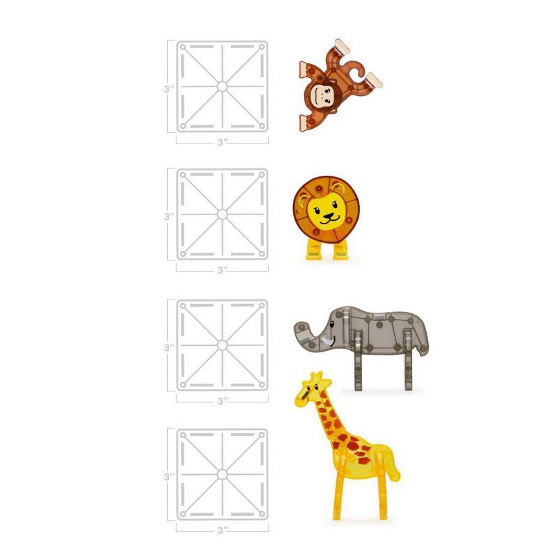 slide 4 of 5, MAGNA-TILES Safari Animals: Magnetic Building Set with 25 Pieces for Creative Thinking and Fine Motor Skills, 25 ct