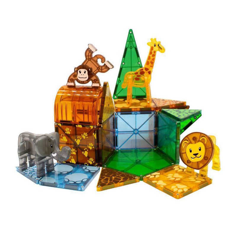 slide 5 of 5, MAGNA-TILES Safari Animals: Magnetic Building Set with 25 Pieces for Creative Thinking and Fine Motor Skills, 25 ct