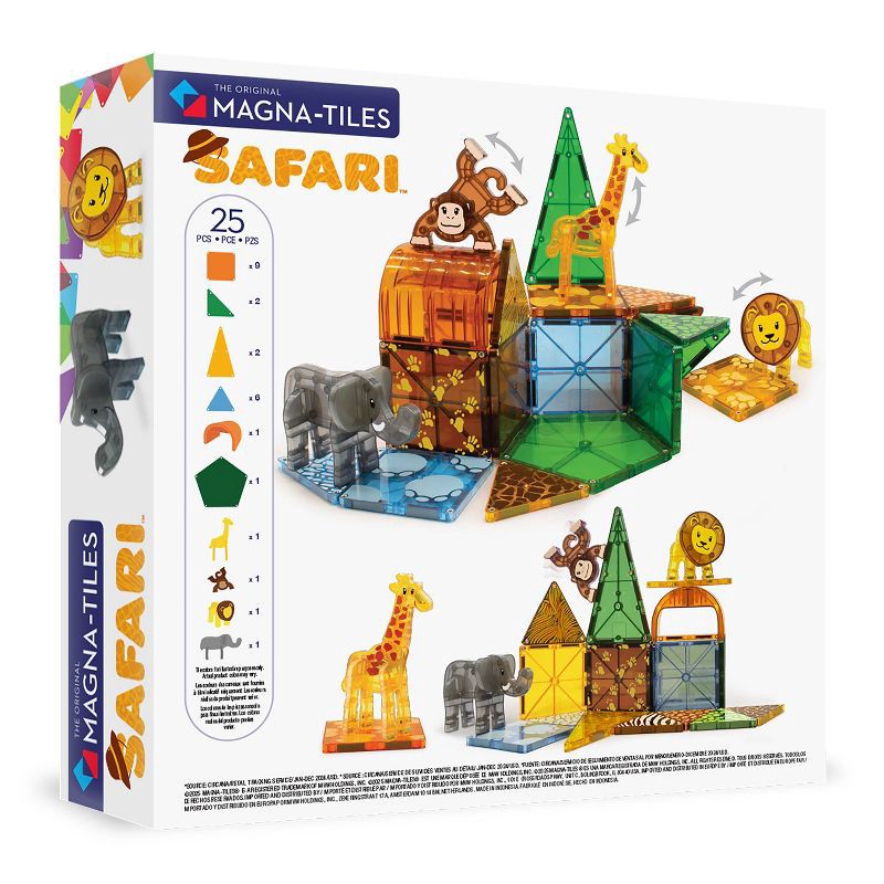 slide 6 of 7, MAGNA-TILES Safari Animals: Magnetic Building Set with 25 Pieces for Creative Thinking and Fine Motor Skills, 25 ct