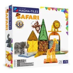 MAGNA-TILES Safari Animals: Magnetic Building Set with 25 Pieces for Creative Thinking and Fine Motor Skills