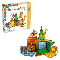 MAGNA-TILES Safari Animals: Magnetic Building Set with 25 Pieces for Creative Thinking and Fine Motor Skills