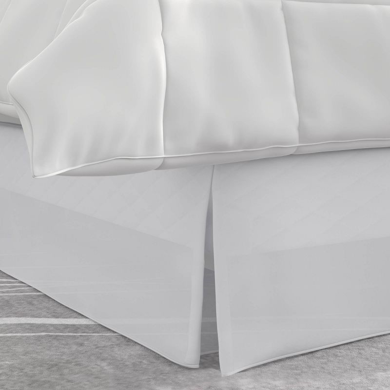 slide 2 of 9, Full Tailored Bedskirt White - Magic Skirt: Polyester Dust Ruffle, Plain Weave, Machine Washable, 1 ct