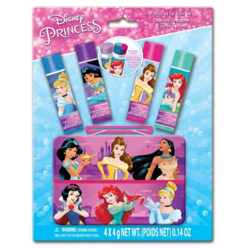 slide 1 of 9, Disney Princess Swirl Balm with Tin 4pk, 4 ct