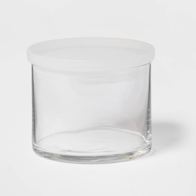 slide 1 of 3, 12.7 fl oz Glass Small Stackable Jar with Plastic Lid - Made By Design™, 15 oz