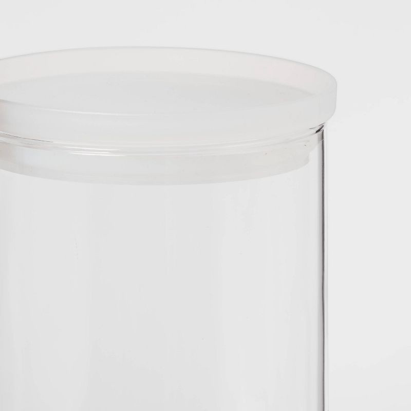 slide 3 of 3, 19.7 fl oz Glass Medium Stackable Jar with Plastic Lid - Made By Design™, 19.7 oz