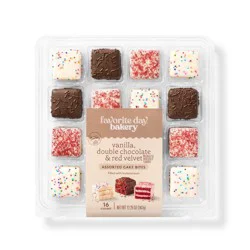 Cake Bites Vanilla, Double Chocolate, Red Velvet Assortment - 12.25oz/16ct - Favorite Day™