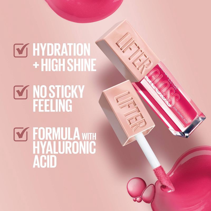 slide 3 of 8, Maybelline Lifter Gloss Plumping Lip Gloss with Hyaluronic Acid - 6 Reef - 0.18 fl oz, 0.18 fl oz