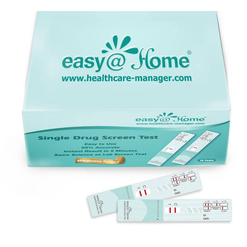slide 1 of 4, easy@Home Marijuana Single Panel Drug Test - 15pk, 15 ct