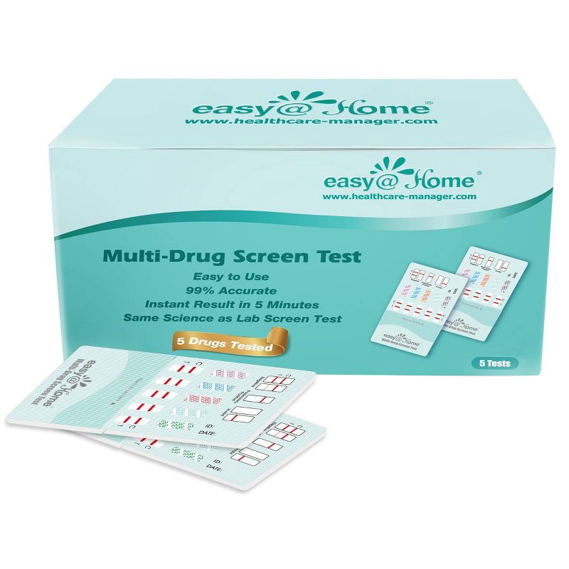 slide 1 of 3, easy@Home 5 Panel Instant Drug Test Kit – 5pk, 5 ct