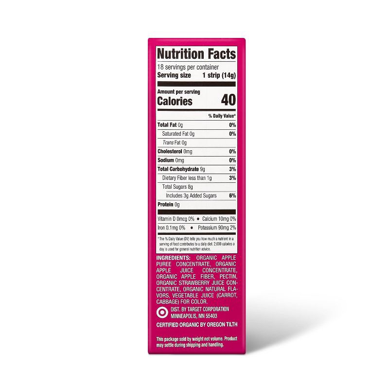 slide 2 of 5, Organic Strawberry Strip - 9oz/18ct - Good & Gather™, 18 ct; 9 oz