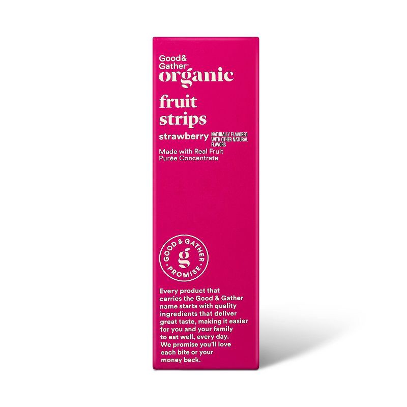 slide 3 of 5, Organic Strawberry Strip - 9oz/18ct - Good & Gather™, 18 ct; 9 oz
