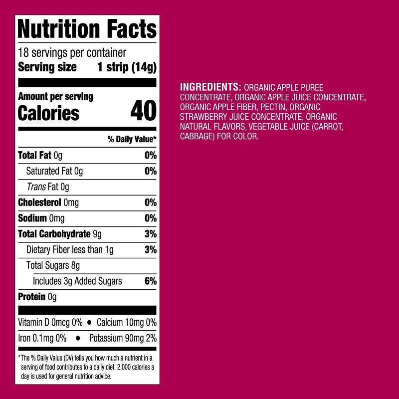 slide 5 of 5, Organic Strawberry Strip - 9oz/18ct - Good & Gather™, 18 ct; 9 oz