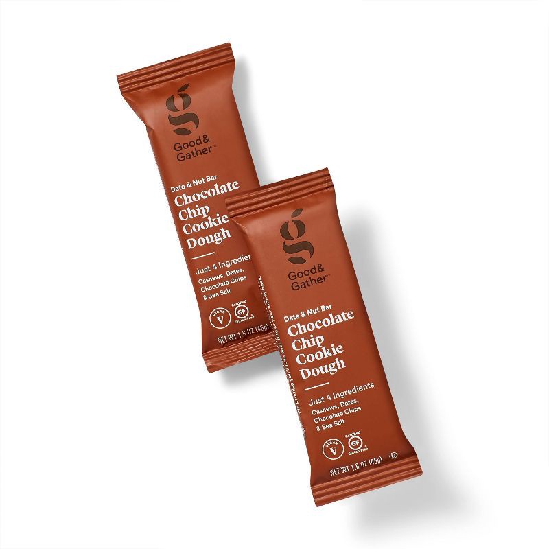 slide 3 of 5, Date and nut Bars Chocolate Chip Cookie Dough - 16oz/10ct - Good & Gather™, 10 ct; 16 oz