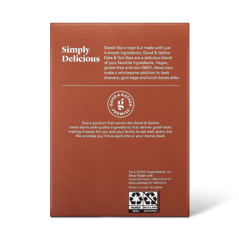 slide 4 of 5, Date and nut Bars Mini Chocolate Chip Cookie Dough - 7.8oz/10ct - Good & Gather™, 10 ct; 7.8 oz