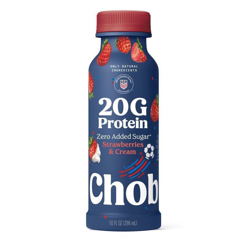 slide 1 of 5, Chobani 20g Protein Strawberries and Cream Yogurt Drink - 20g Protein 10 fl oz, 20 gram, 20 gram, 10 fl oz