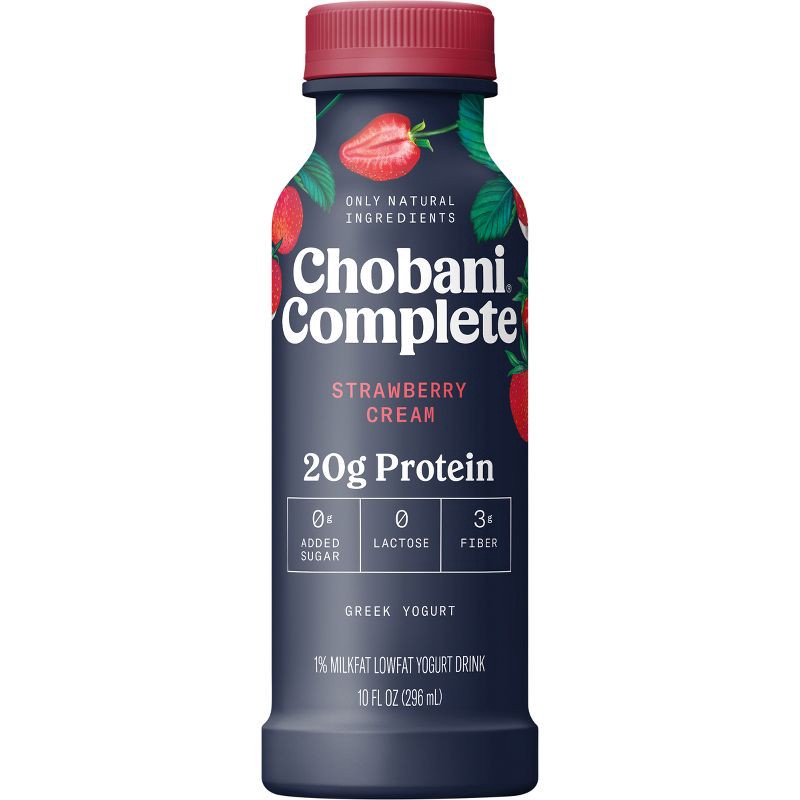 slide 3 of 5, Chobani Complete Protein Strawberry Cream Yogurt Drink - 10 fl oz, 10 fl oz