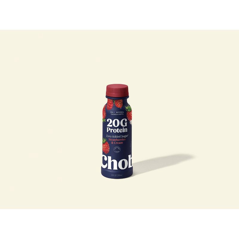 slide 3 of 5, Chobani 20g Protein Strawberries and Cream Yogurt Drink - 20g Protein 10 fl oz, 20 gram, 20 gram, 10 fl oz