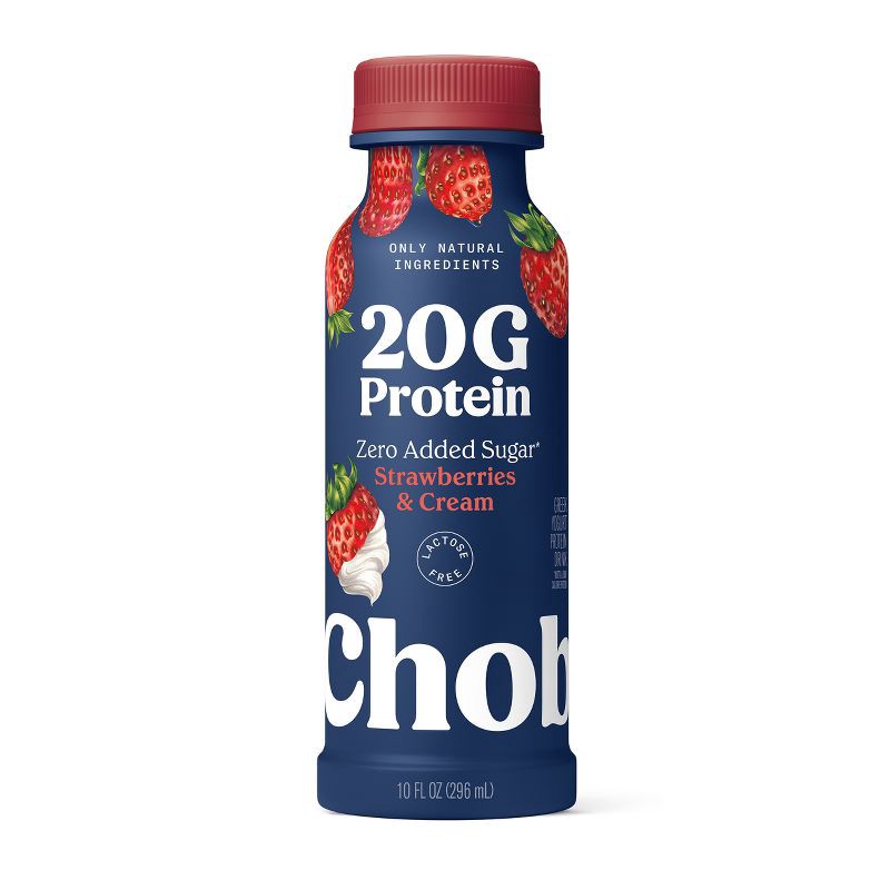 slide 1 of 5, Chobani 20g Protein Strawberries and Cream Yogurt Drink - 20g Protein 10 fl oz, 20 gram, 20 gram, 10 fl oz