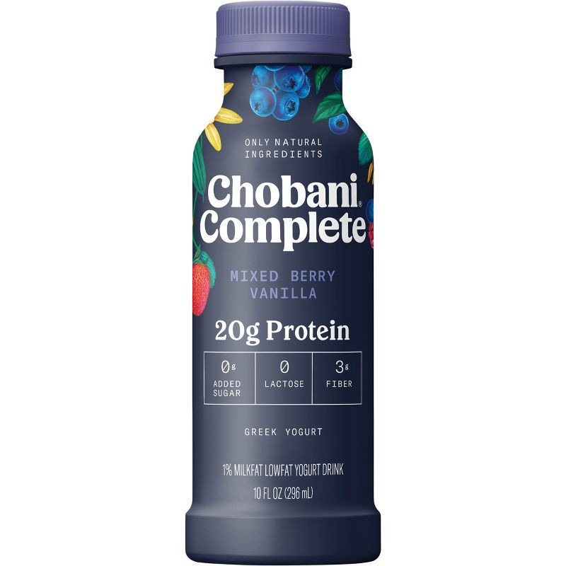 slide 3 of 5, Chobani Complete Protein Mixed Berry Vanilla Yogurt Drink - 10 fl oz, 10 fl oz