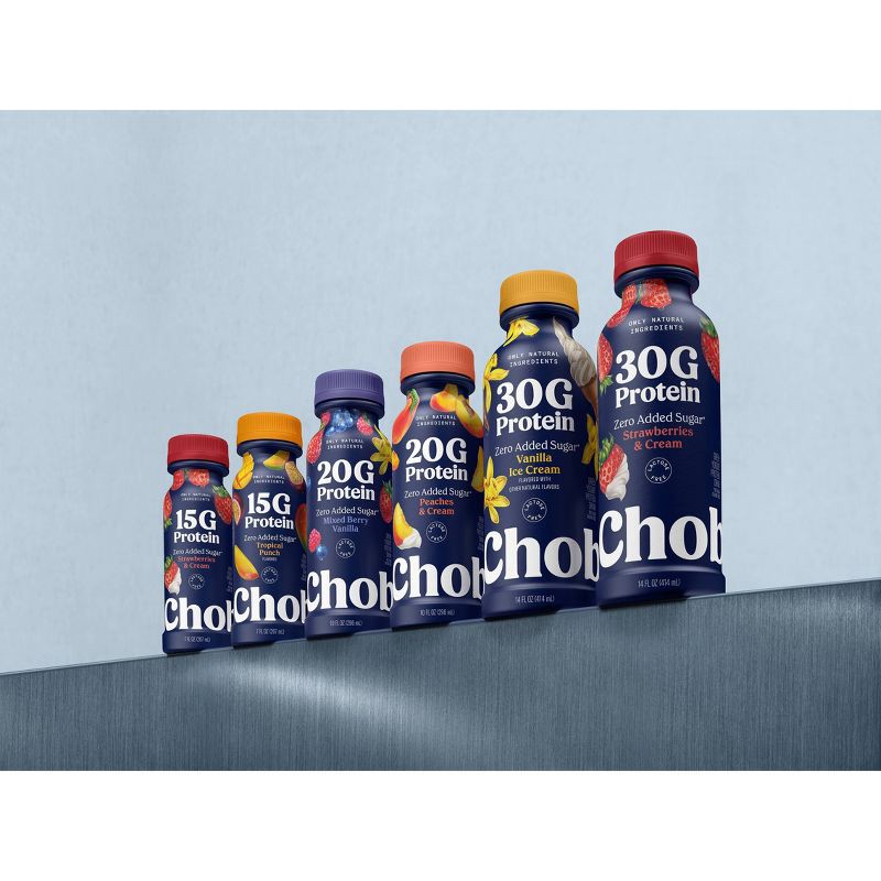 slide 6 of 7, Chobani 20g Protein Mixed Berry Vanilla Yogurt Drink - 20g Protein 10 fl oz, 20 gram, 20 gram, 10 fl oz