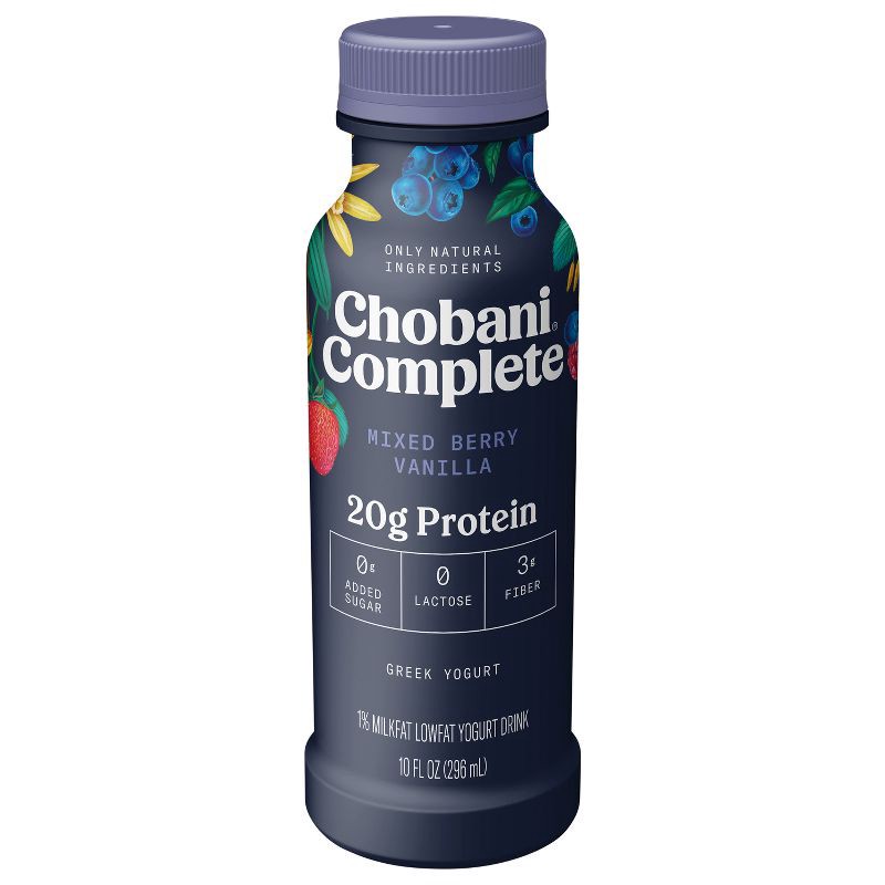 slide 1 of 5, Chobani Complete Protein Mixed Berry Vanilla Yogurt Drink - 10 fl oz, 10 fl oz