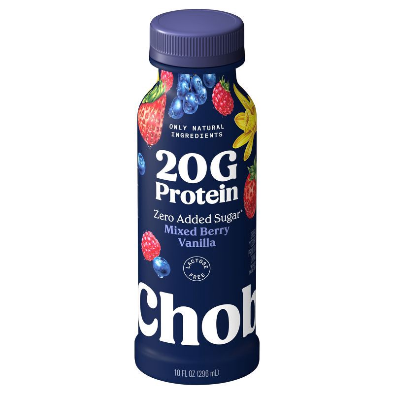 slide 1 of 7, Chobani 20g Protein Mixed Berry Vanilla Yogurt Drink - 20g Protein 10 fl oz, 20 gram, 20 gram, 10 fl oz