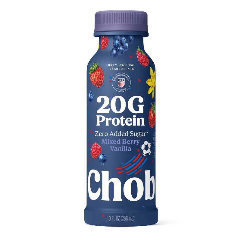 slide 1 of 7, Chobani 20g Protein Mixed Berry Vanilla Yogurt Drink - 20g Protein 10 fl oz, 20 gram, 20 gram, 10 fl oz