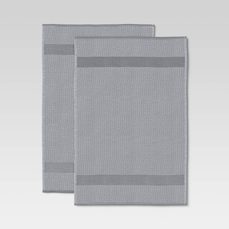 slide 3 of 3, 2pk Cotton Waffle Terry Kitchen Towels Gray - Threshold™, 2 ct