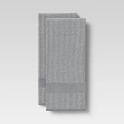 2pk Cotton Waffle Terry Kitchen Towels Gray - Threshold™